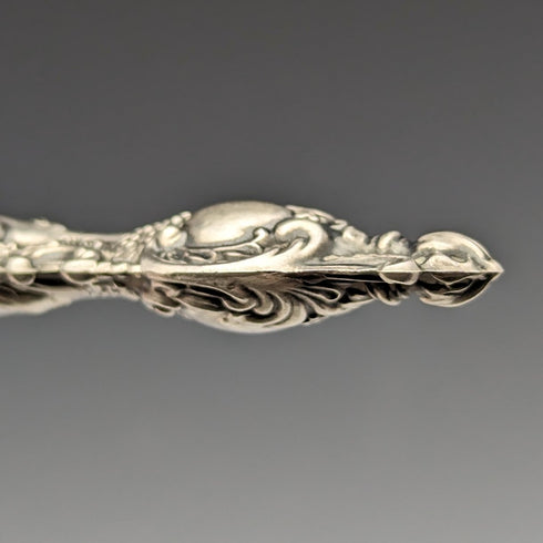 1912 British Antique Pure Silver Handle Shoehorn Button Hook x2 Set Adie & Lovekin